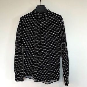Polka dot black and white San Francisco handmade dress shirt.